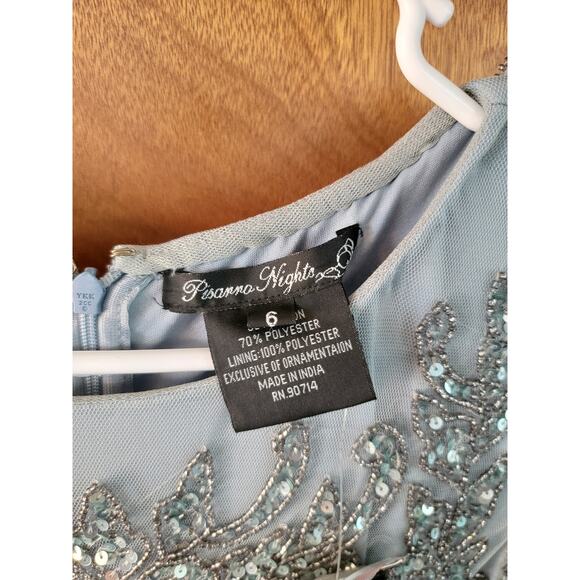 NWT Pissaro Nights Beaded Illusion Taffeta Cocktail Dress Pisarro Nights Sz 6 - Picture 6 of 11